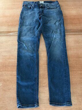 Hudson Krista Super Skinny Ankle Jeans Women 28 Blue Distressed Mid Rise 18991